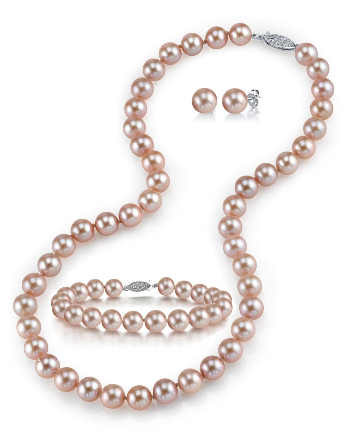 Freshwater pearls necklace shops & bracelet set