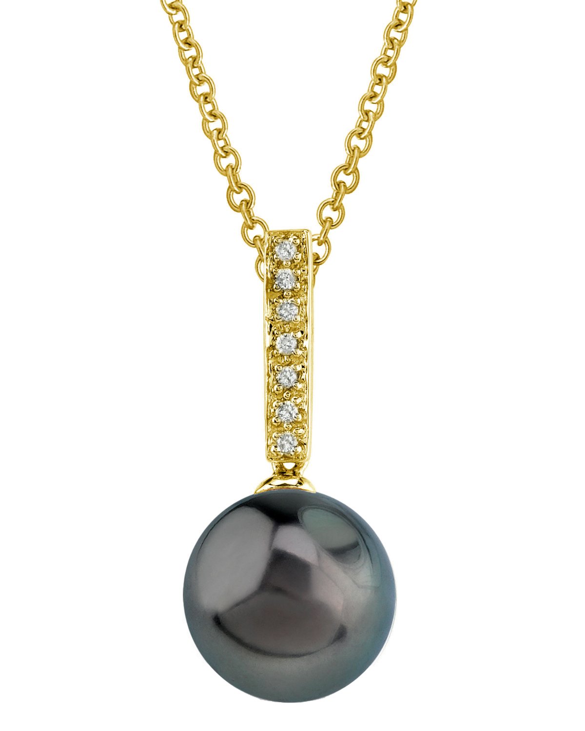 Tahitian South Sea Pearl Dangling Diamond Pendant - Third Image