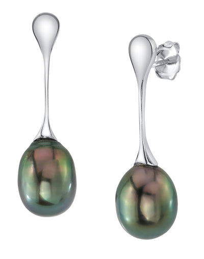 Tahitian South Sea Pearl Long Teardrop Earrings