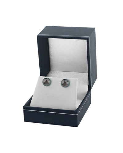 9mm Tahitian South Sea Round Pearl Stud Earrings- Various Colors - Third Image