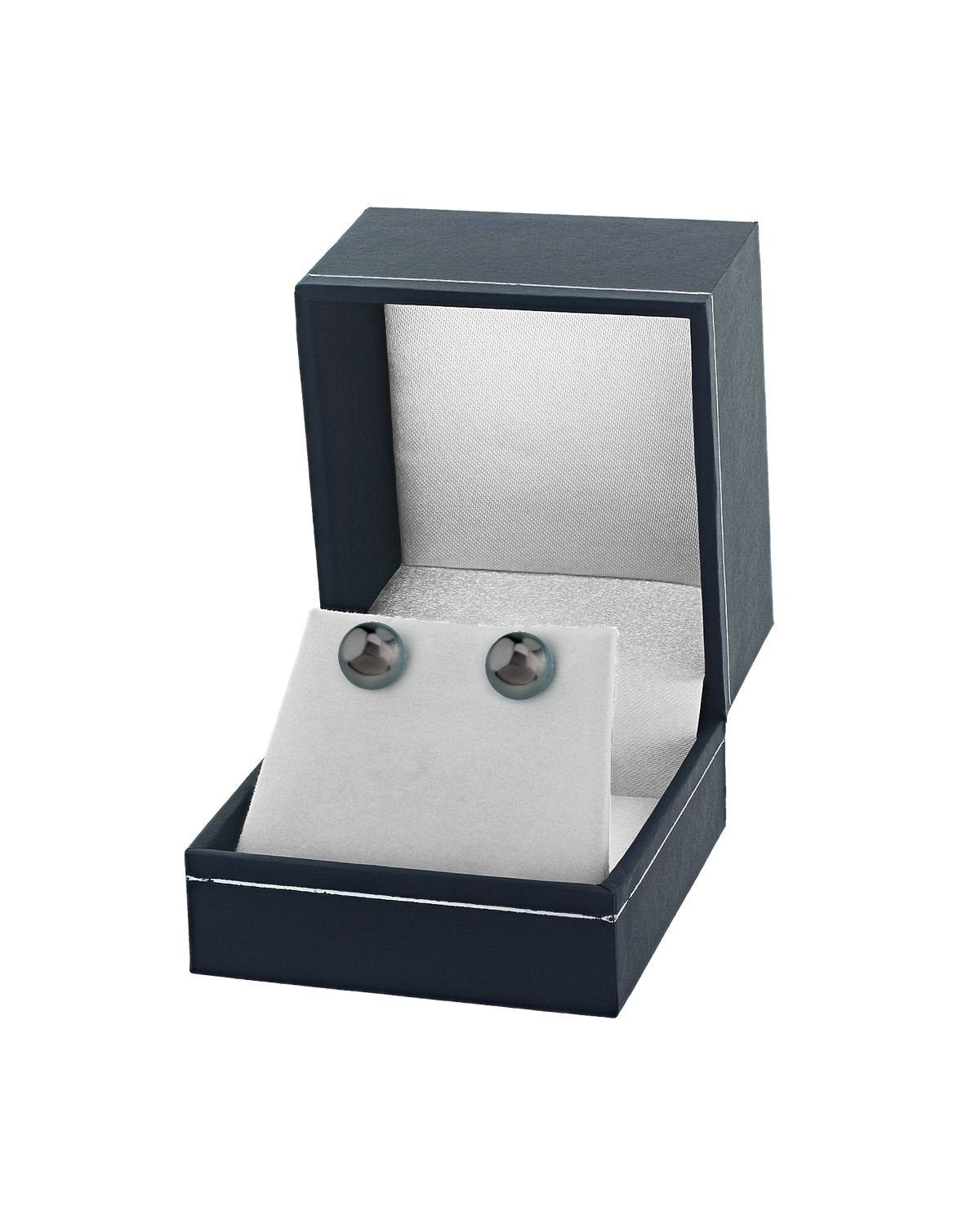 Tahitian South Sea Silver Round AAAA Pearl Stud Earrings - Third Image