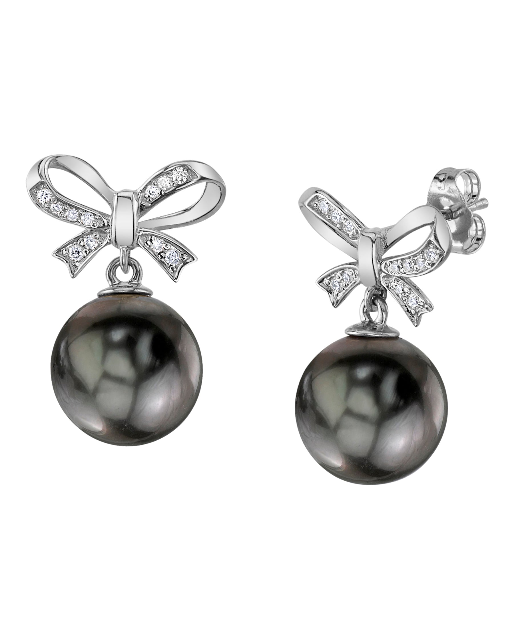 Tahitian South Sea Pearl & Diamond Dolly Earrings