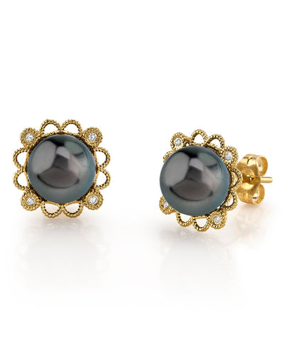 Tahitian South Sea Pearl Lea Earrings - Model Image