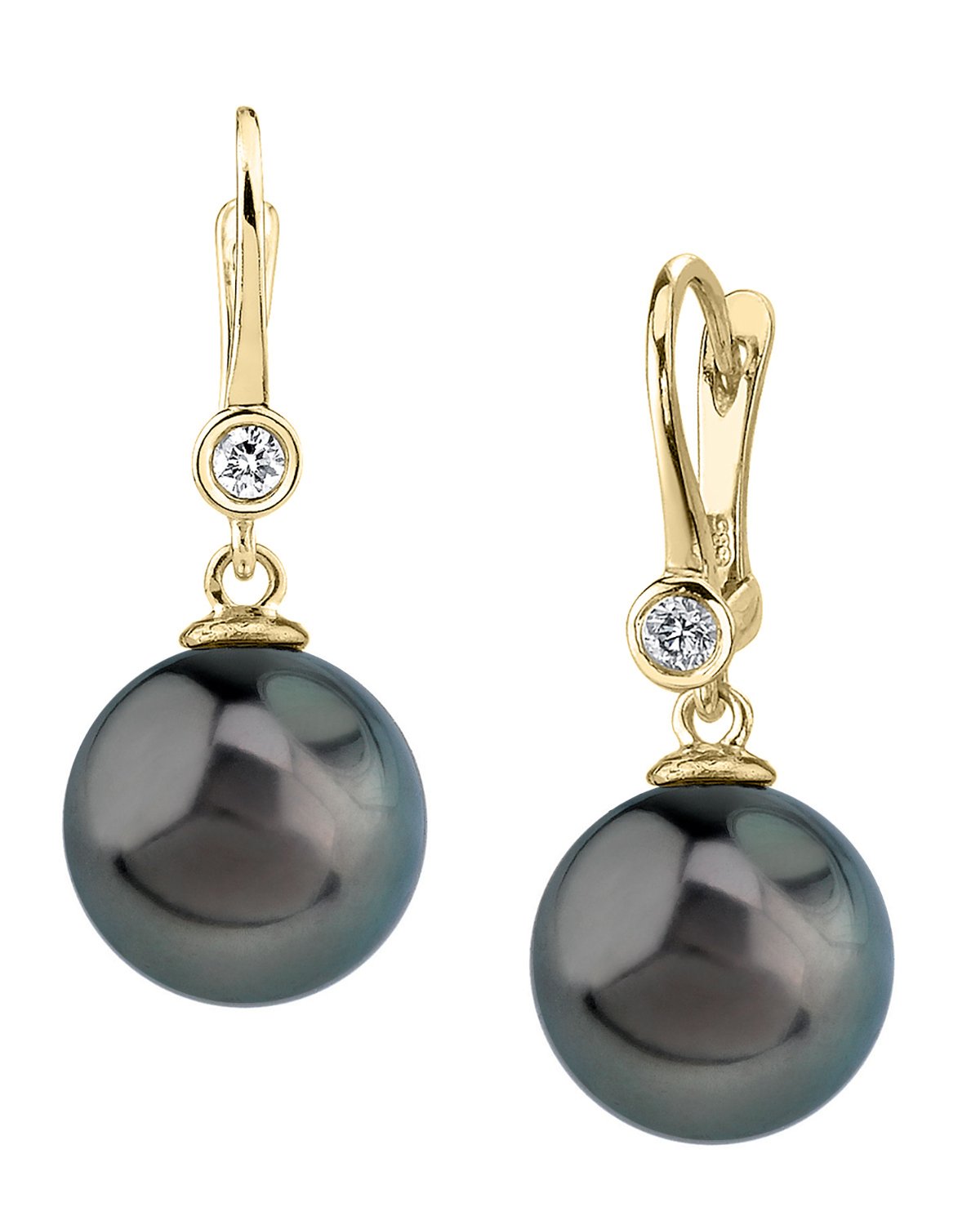 Tahitian South Sea Pearl & Diamond Michelle Earrings - Model Image