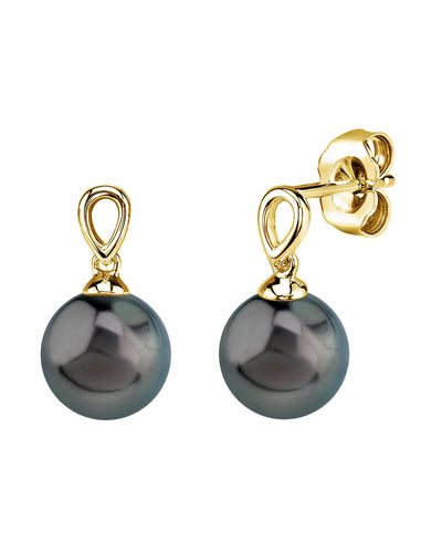 Tahitian South Sea Pearl Sherry Earrings - Model Image