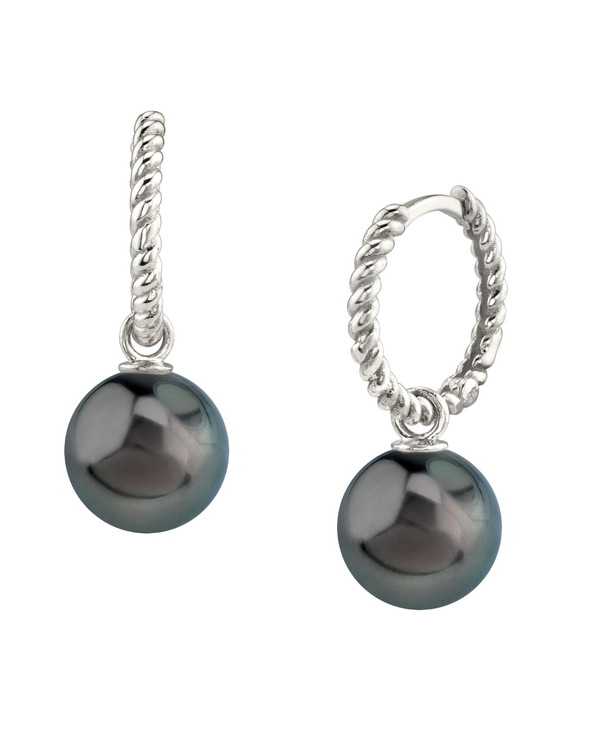 Tahitian South Sea Pearl Via Earrings