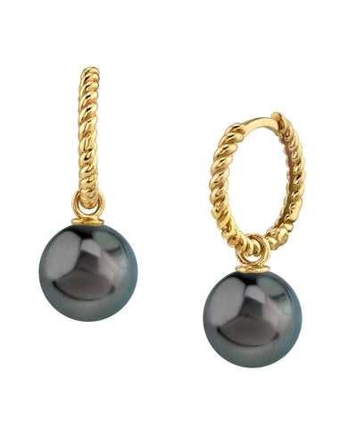 Tahitian South Sea Pearl Via Earrings - Third Image