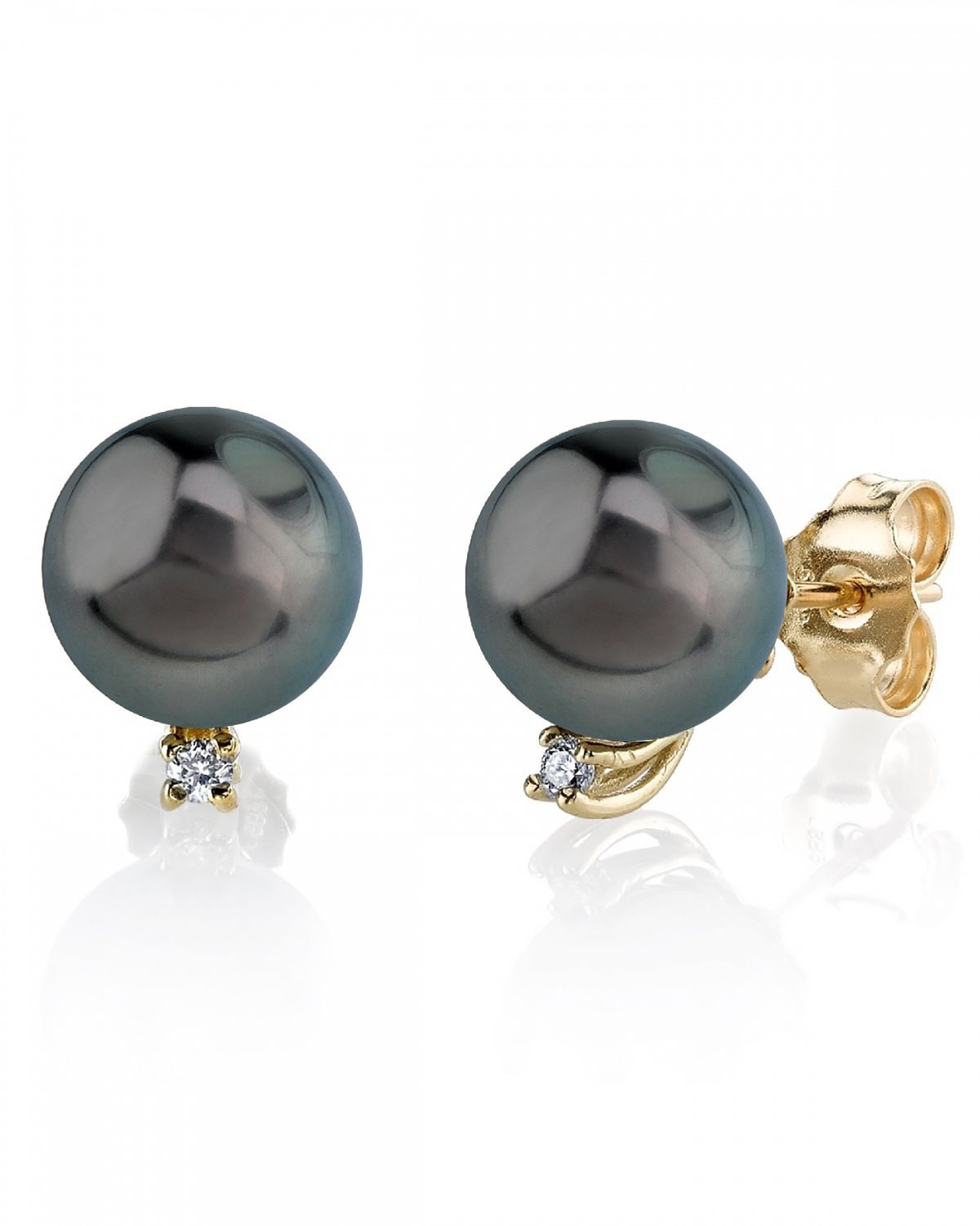 Tahitian South Sea Pearl & Diamond Sasha Earrings - Model Image