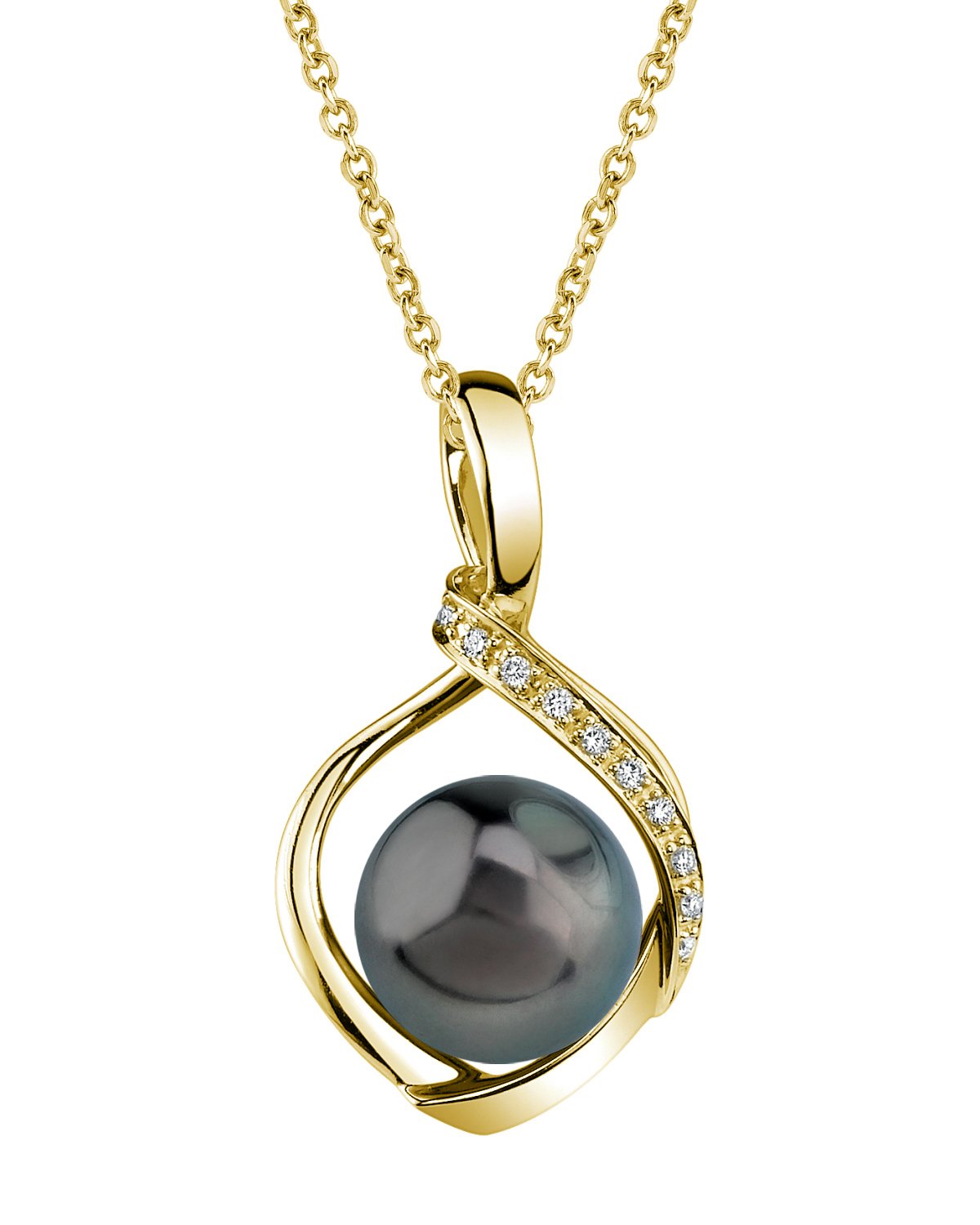 Tahitian South Sea Pearl & Diamond Alexis Pendant - Secondary Image