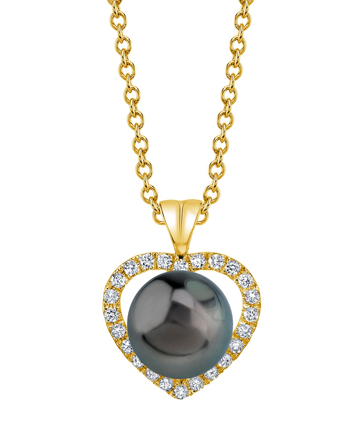 Tahitian South Sea Pearl & Diamond Amour Pendant - Third Image