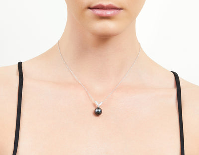 Tahitian South Sea Pearl & Diamond Belissima Pendant - Secondary Image