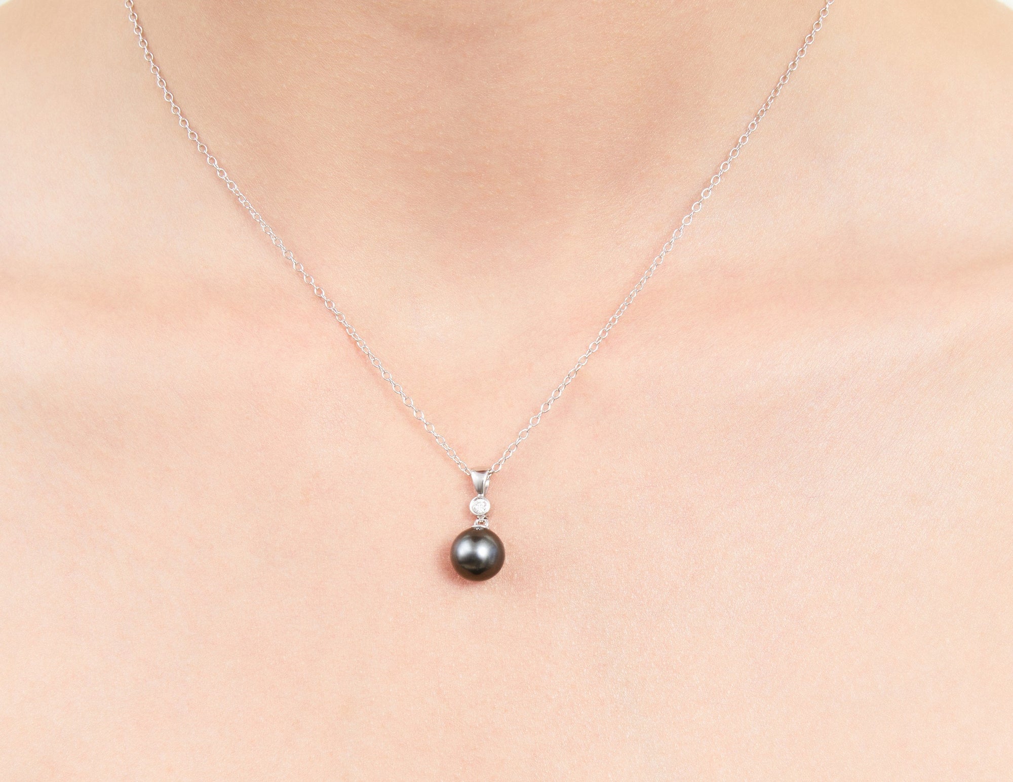 Tahitian South Sea Pearl & Diamond Michelle Pendant - Secondary Image