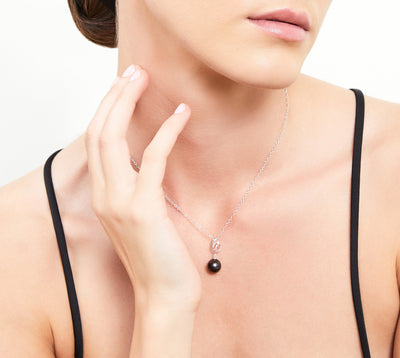 Tahitian South Sea Pearl & Diamond Symphony Pendant - Model Image