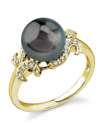 Tahitian South Sea Pearl Crown Jewel Ring - Model Image