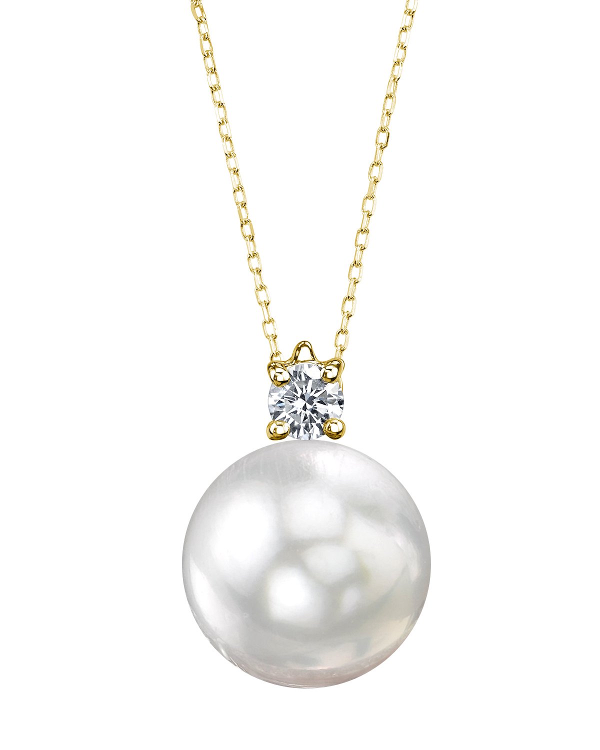 White South Sea Pearl & Diamond Ellie Pendant - Model Image